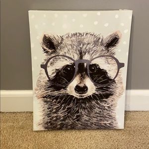 Raccoon with sunglasses canvas